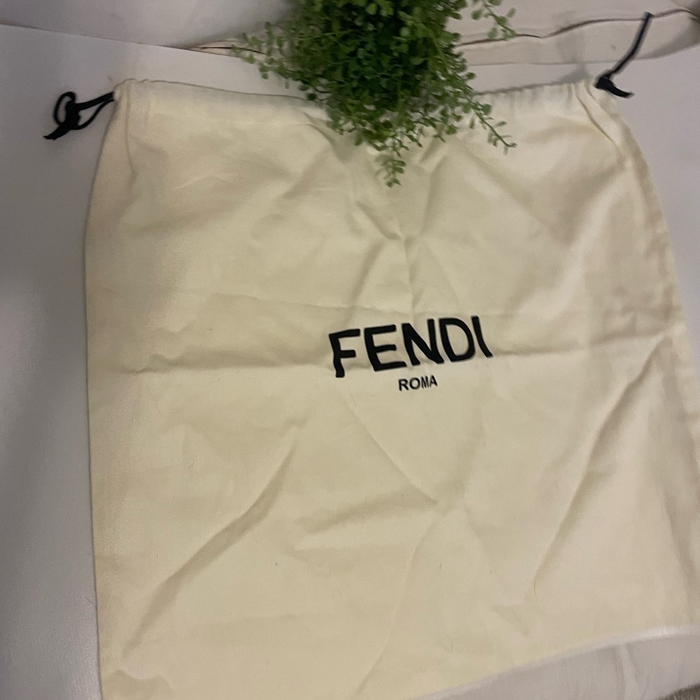 Fendi Cream Drawstring Dust Bag with Black Logo